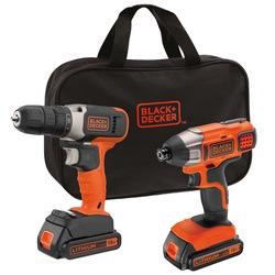 Black and Decker - 18V Drill Driver 18V Impact Driver 2x 15Ah Batteries and 400mA Cup Charger in Medium Soft Bag - BCK26S2S