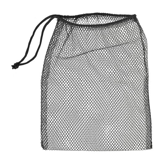 BLACKDECKER BSV520BRB black mesh drawstring bag, shown from the front on white background, accessory photography.